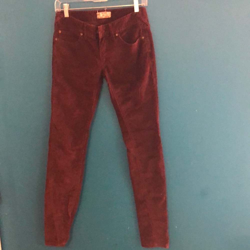 Free people long maroon corduroy jeans